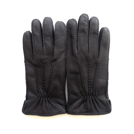 Gants en Cuir de Cerf Ebène Marc Doublure Laine.