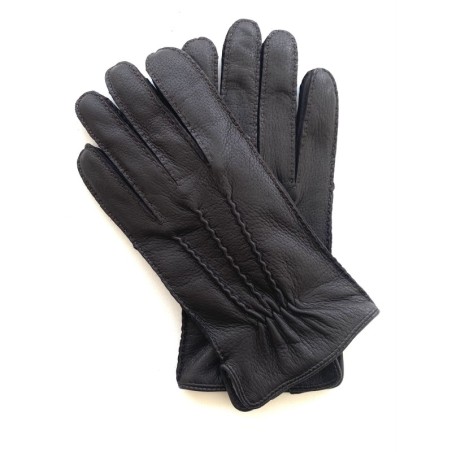 Gants en Cuir de Cerf Ebène Marc Doublure Laine.