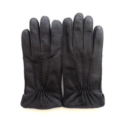 Gants en Cuir de Cerf Ebène Marc Doublure Laine.