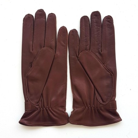 Gants en Cuir d'Agneau Cognac Arthur Doublure Bemberg.