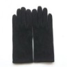 Gants en Cuir de Chèvre Velours Noirs Capra Doublés Soie.