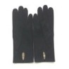 Gants en Cuir de Chèvre Velours Noirs Capra Doublés Soie.