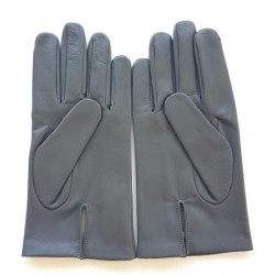Gants en Cuir d'Agneau Gris Bordeaux Akano Doublés Soie.