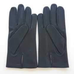 Gants en Cuir d'Agneau Noirs Myrtille Akano Doublés Soie.