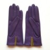 Gants Cuir d'Agneau Améthyste Luciole Géométria Doublés soie.