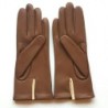Gants Cuir d'Agneau Biscuit Parchemin Géométria Doublés soie.