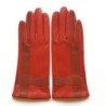 Gants Cuir d'Agneau Chilly Cognac Géométria Doublés soie.
