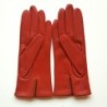 Gants Cuir d'Agneau Chilly Cognac Géométria Doublés soie.