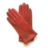 Gants Cuir d'Agneau Chilly Cognac Géométria Doublés soie.