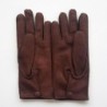 Gants en Cuir de Pécari Vison Paul Doublure Alpaga.
