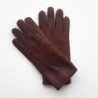 Gants en Cuir de Pécari Vison Paul Doublure Alpaga.