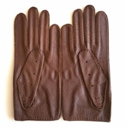 Gants en Cuir de Pécari, Vison, Pompeia, Non Doublés.