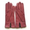 Gants en Cuir d'Agneau Rose Antique Feuille Stea Doublés Soie.
