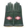 Gants en Cuir d'Agneau Feuile Rose Antique Rose Cloud Doublés Soie.