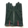 Gants en Cuir d'Agneau Feuile Rose Antique Rose Cloud Doublés Soie.