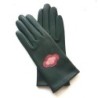 Gants en Cuir d'Agneau Feuile Rose Antique Rose Cloud Doublés Soie.