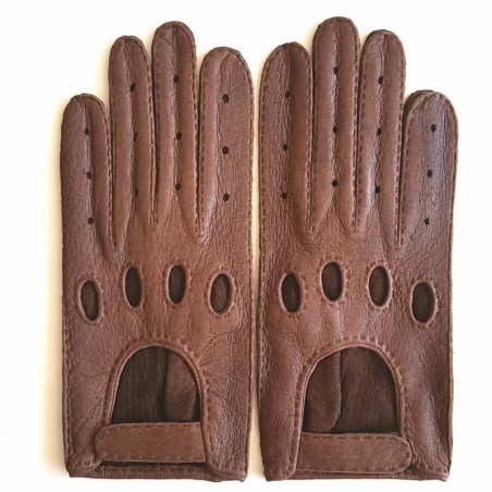 Gants en Cuir de Pécari, Vison, Pompeia, Non Doublés.