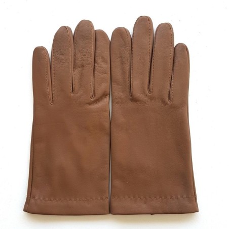 Gants en Cuir d'Agneau Sable Raphaël Doublés soie.