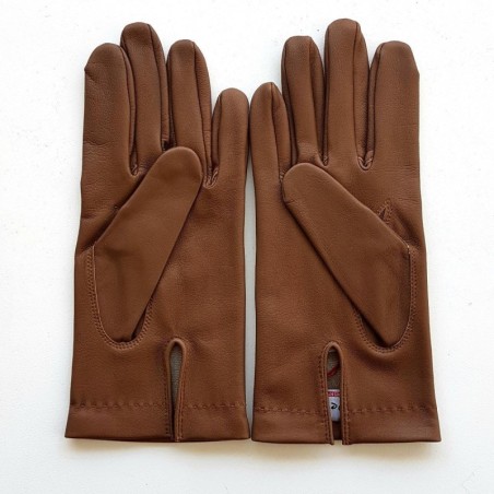 Gants en Cuir d'Agneau Sable Raphaël Doublés soie.