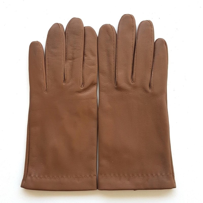 Gants en Cuir d'Agneau Sable Raphaël Doublés soie.
