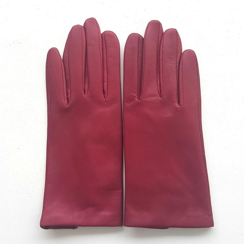 Gants en Cuir d'Agneau New Rose Antique Capucine Doublés Soie.