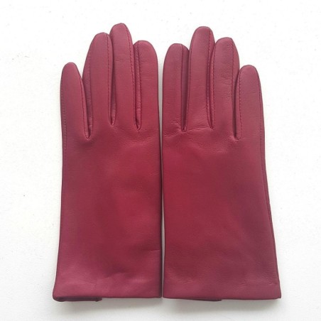 Gants en Cuir d'Agneau New Rose Antique Capucine Doublés Soie.