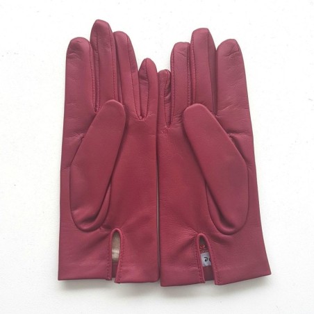 Gants en Cuir d'Agneau New Rose Antique Capucine Doublés Soie.