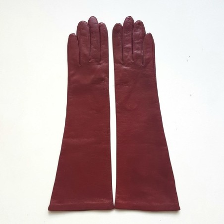 Gants en Cuir d'Agneau Rouges Séraphine Doublés Soie.