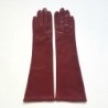 Gants en Cuir d'Agneau Rouges Séraphine Doublés Soie.