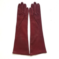 Gants en Cuir d'Agneau Rouges Séraphine Doublés Soie.