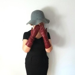 Gants en Cuir d'Agneau Rouges Séraphine Doublés Soie.