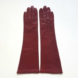 Gants en Cuir d'Agneau Rouges Séraphine Doublés Soie.