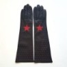 Gants en Cuir d'Agneau Noirs et Rouges Diana Doublés Soie.
