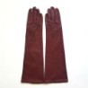 Gants en Cuir d'Agneau Rouges et Noirs Diana Doublés Soie.