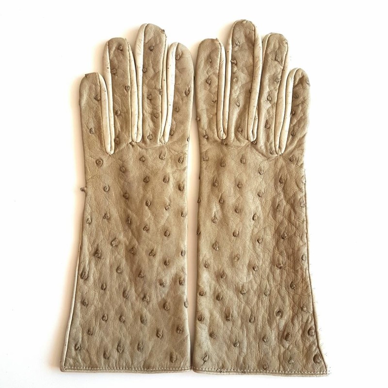 Gants en Cuir d'Autuche et Pécari Otmeal Non Doublés.