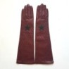 Gants en Cuir d'Agneau Rouges et Noirs Diana Doublés Soie.