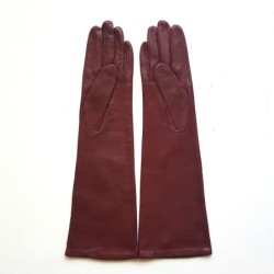 Gants en Cuir d'Agneau Rouges et Noirs Diana Doublés Soie.