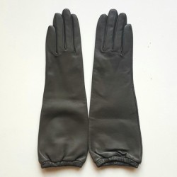 Gants en Cuir d'Agneau Gris Mima Doublés Cachemire.
