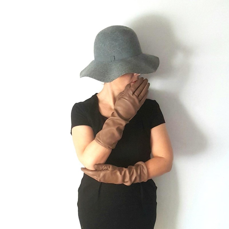 Gants en Cuir d'Agneau Maïs Doublés Cachemire.