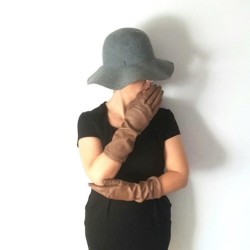 Gants en Cuir d'Agneau Maïs Doublés Cachemire.