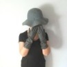 Gants en Cuir d'Agneau Gris Mima Doublés Soie.