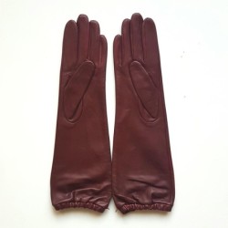 Gants en Cuir d'Agneau Bordeaux Mima Doublés Soie.