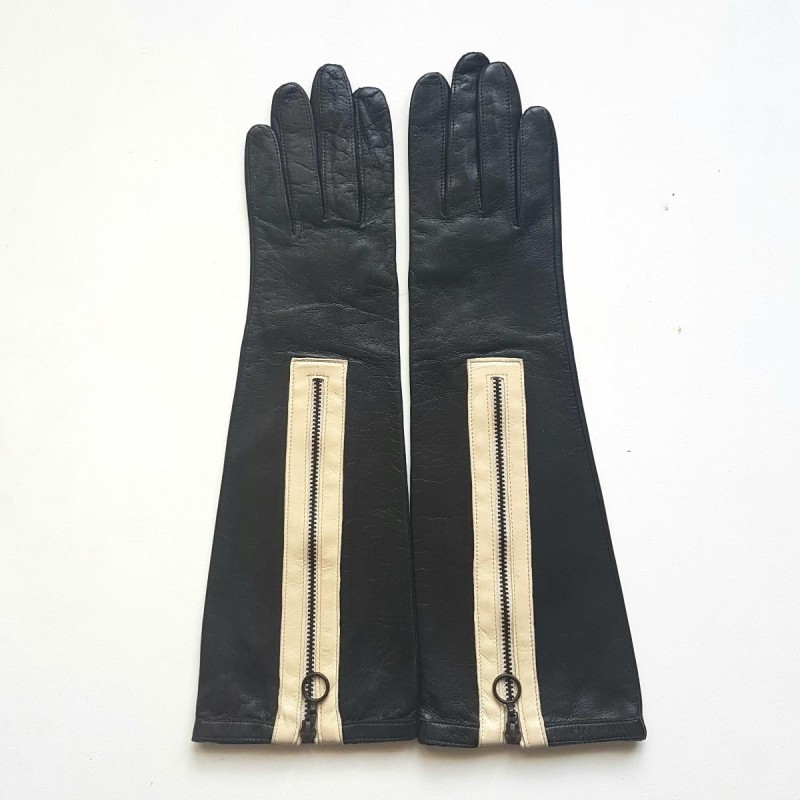 Gants en Cuir d'Agneau Noirs Vanille Peel Non Doublés
