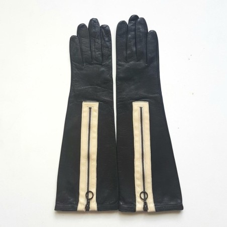 Gants en Cuir d'Agneau Noirs Vanille Peel Non Doublés