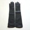 Gants en Cuir d'Agneau Noirs Margaret Doublés Soie.