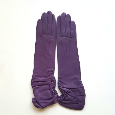 Gants en Cuir d'Agneau Améthyste Elisabeth Doublés Soie.