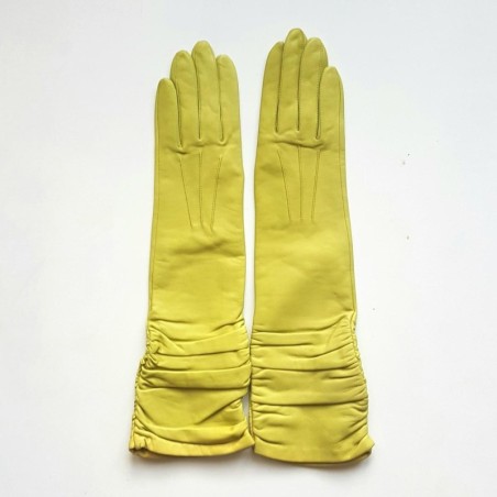 Gants en Cuir d'Agneau Anis Elisabeth Doublés Soie.