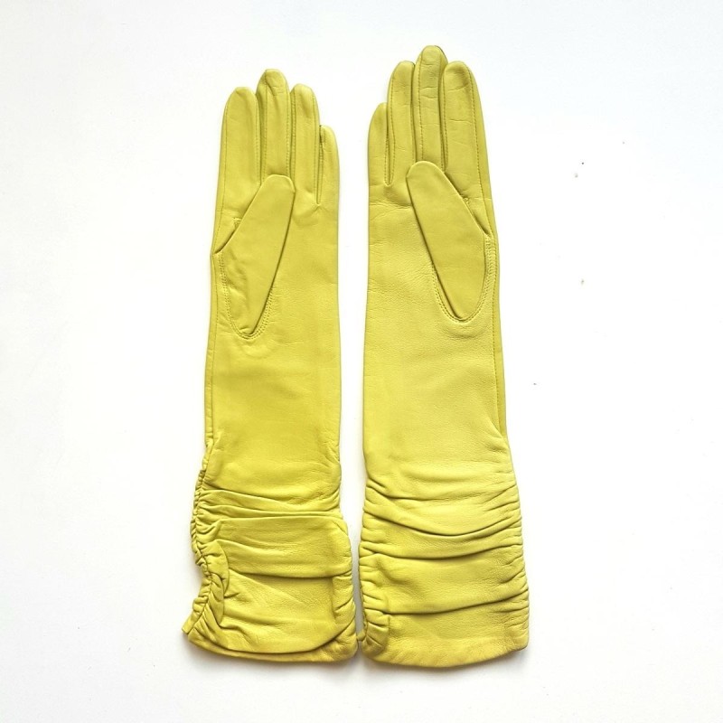 Gants en Cuir d'Agneau Anis Elisabeth Doublés Soie.