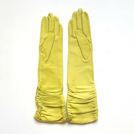 Gants en Cuir d'Agneau Anis Elisabeth Doublés Soie.