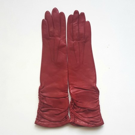 Gants en Cuir d'Agneau Rouges Elisabeth Doublés Soie.